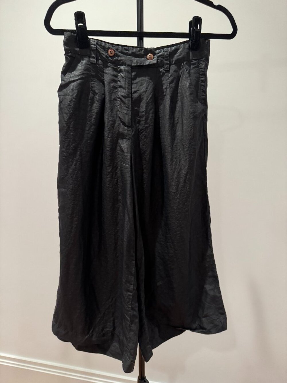 100% silk capri trousers